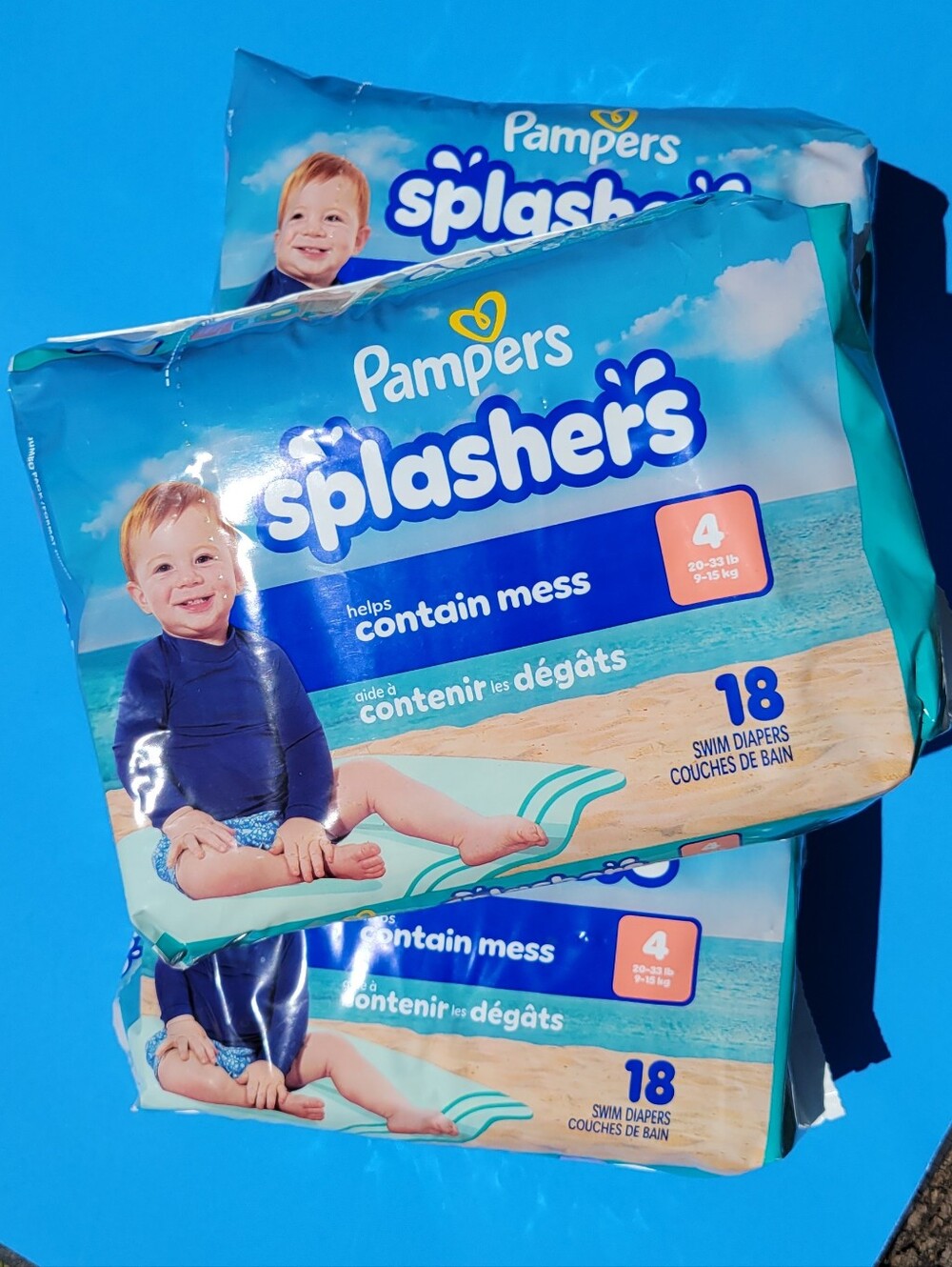 Pampers Splashers SIZE 4 MEDIUM Swim Diapers 3 PACK Kids Baby Pool Summer Gear